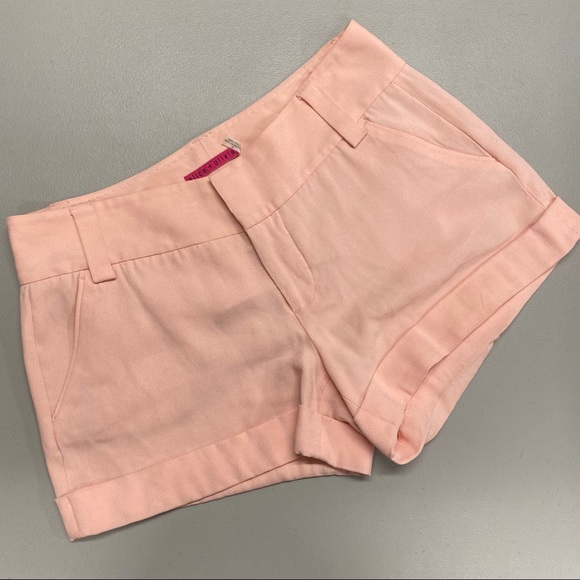 Alice + Olivia Pants - Alice + Olivia Shorts Pale Pink Peach Cady Cuff